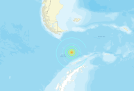 Terremoto de magnitude 7,5 atinge região entre América do Sul e Antártica