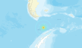 Terremoto de magnitude 7,5 atinge região entre América do Sul e Antártica