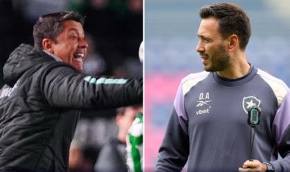 Thiago Carpini, do Juventude, e Davide Ancelotti, do Botafogo