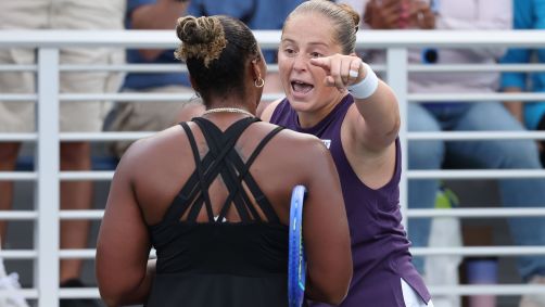 Jelena Ostapenko e Taylor Townsend no US Open