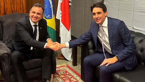O senador Rodrigo Pacheco e o ministro de Portos e Aeroportos, Silvio Costa Filho
