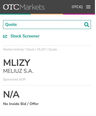 Cadastro da empresa no site da OTC • Reprodução