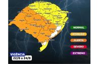 Alerta de temporais severos com granizo, raios e ventos de 90 km/h no RS