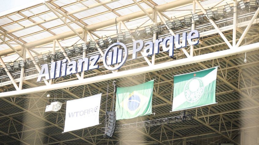 Letreiro do Allianz Parque, casa do Palmeiras • Reprodução/X/@palmeiras