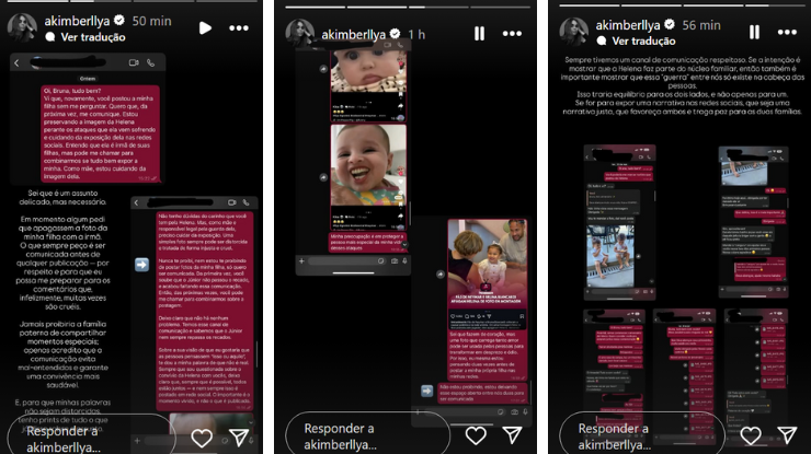 Amanda Kimberlly expõe discussão com Biancardi em meio a polêmica com filha 1 Prints de mensagens entre Amanda Kimberlly e Bruna Biancardi • Instagram/ Amanda Kimberlly