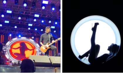 Dupla sertaneja surpreende ao colocar clipe de Ariana Grande durante show