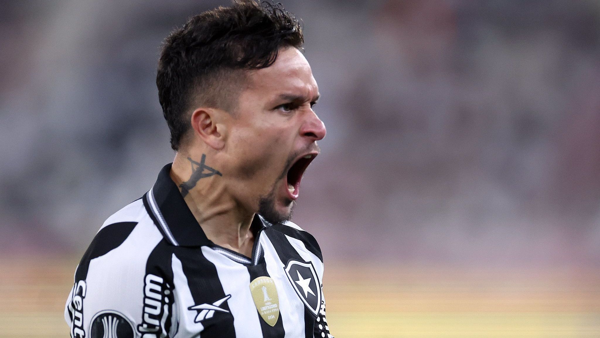 Artur comemorando seu gol pelo Botafogo contra a LDU, na Libertadores