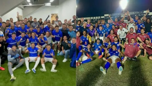 Times do Cianorte e do Barra comemorando classificações para as quartas de final da Série D