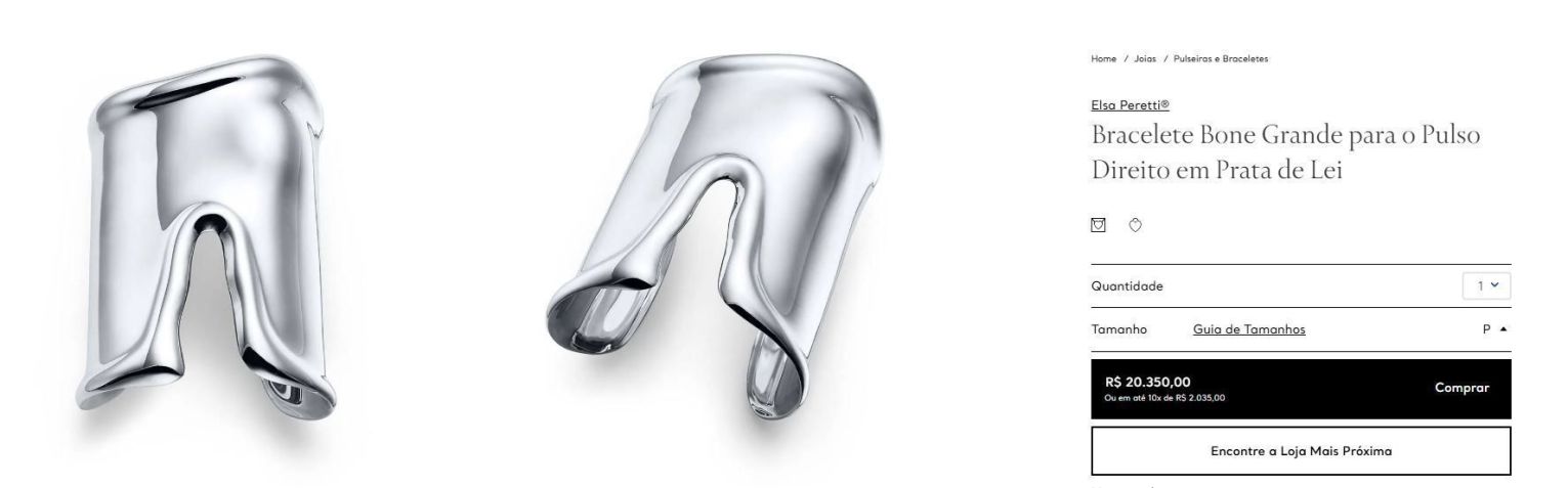 Bracelete metalizado • Reprodução/Tiffany & Co