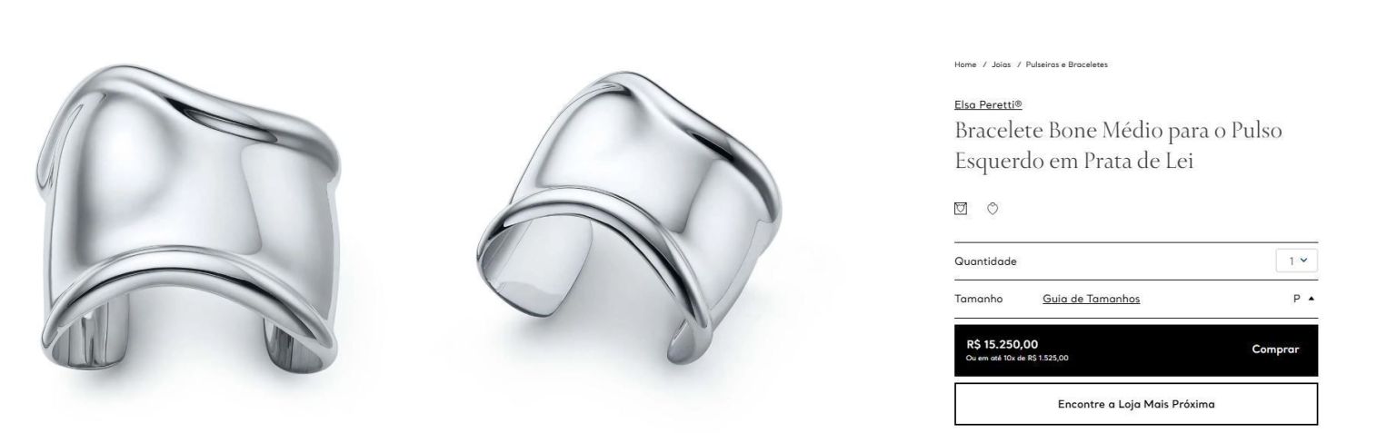 Bracelete metalizado • Reprodução/Tiffany & Co