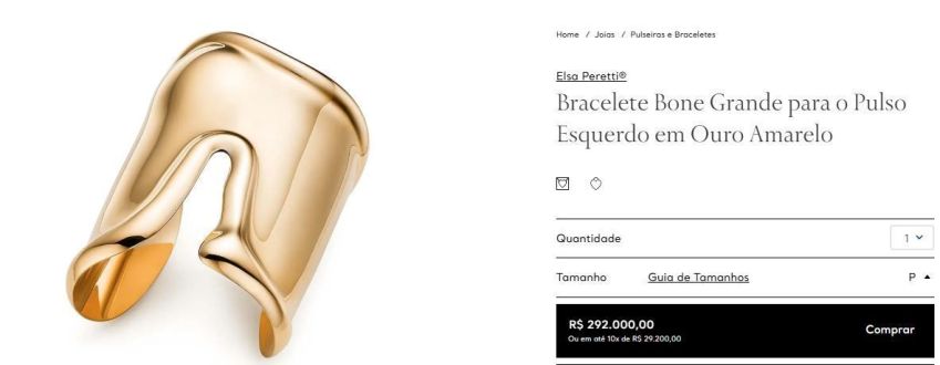 Bracelete Bone grande em ouro amarelo • Reprodução