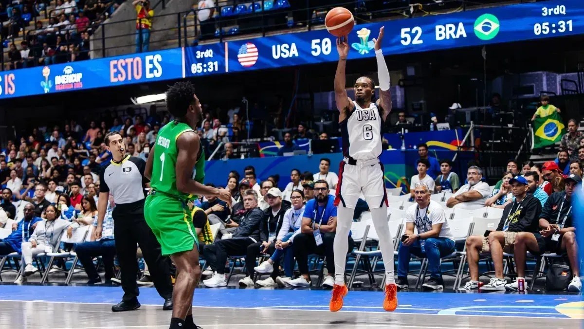 Partida entre Brasil e Estados Unidos, pela AmeriCup de Basquete