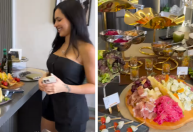 Amiga de Bruna e Neymar se impressiona com bufê de almoço na casa do casal
