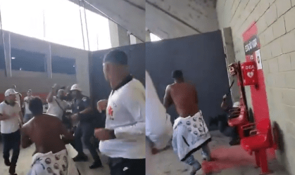Vídeo: Torcedores e PM entram em conflito em jogo entre Santos e Vasco