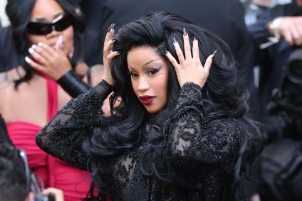 Cardi B no desfile de alta-costura da Balenciaga na Semana de Moda de Paris