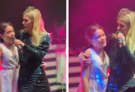 Carolina Dieckmmann e neta de Preta Gil cantam juntas em casamento; veja