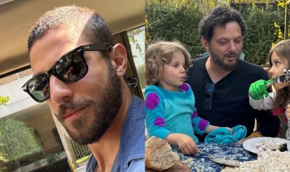 Chay Suede posa com irmãos em foto rara ao celebrar 56 anos do pai