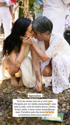 Cleo Pires prestou homenagem à mãe, Gloria Pires, em seu aniversário de 62 anos • Instagram/Cleo