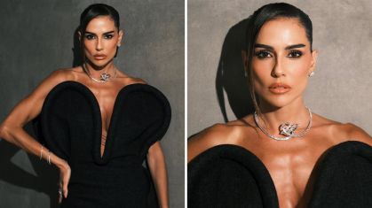 Deborah Secco usa vestido da coleção de Victoria Beckham