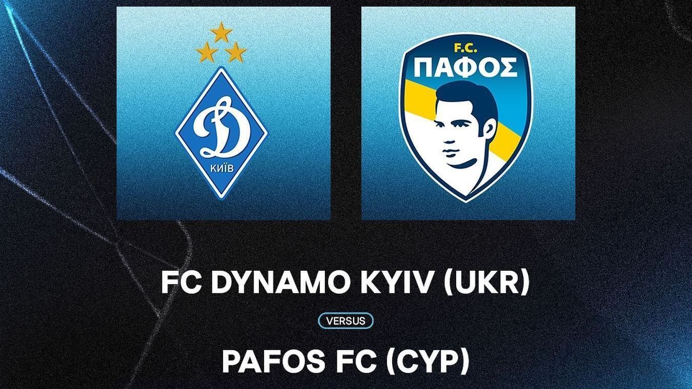 Arte com os escudos de Dínamo de Kiev e Pafos