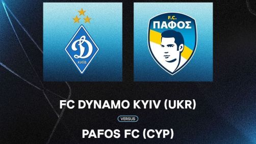 Arte com os escudos de Dínamo de Kiev e Pafos