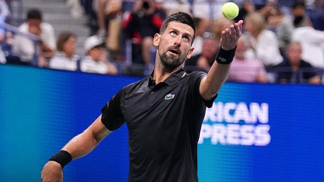 Novak Djokovic em ação pelo US Open