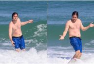 Felipe Dylon curte dia de sol em praia no Rio; veja fotos