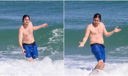 Felipe Dylon curte dia de sol em praia no Rio; veja fotos