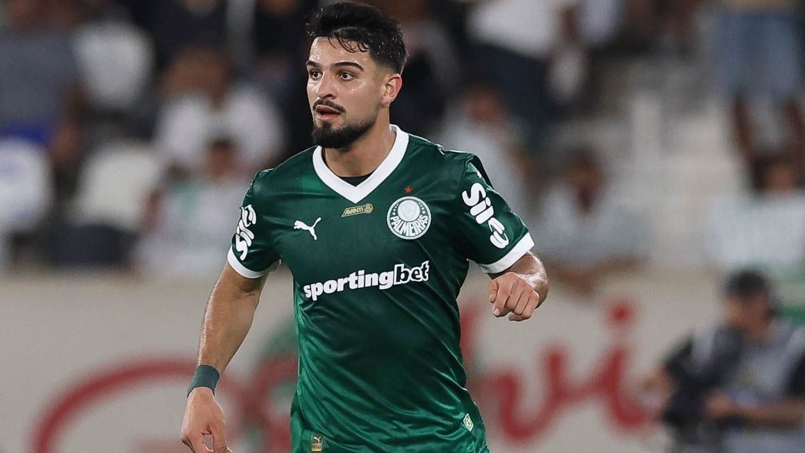 Flaco López, jogador do Palmeiras em partida válida pela Libertadores