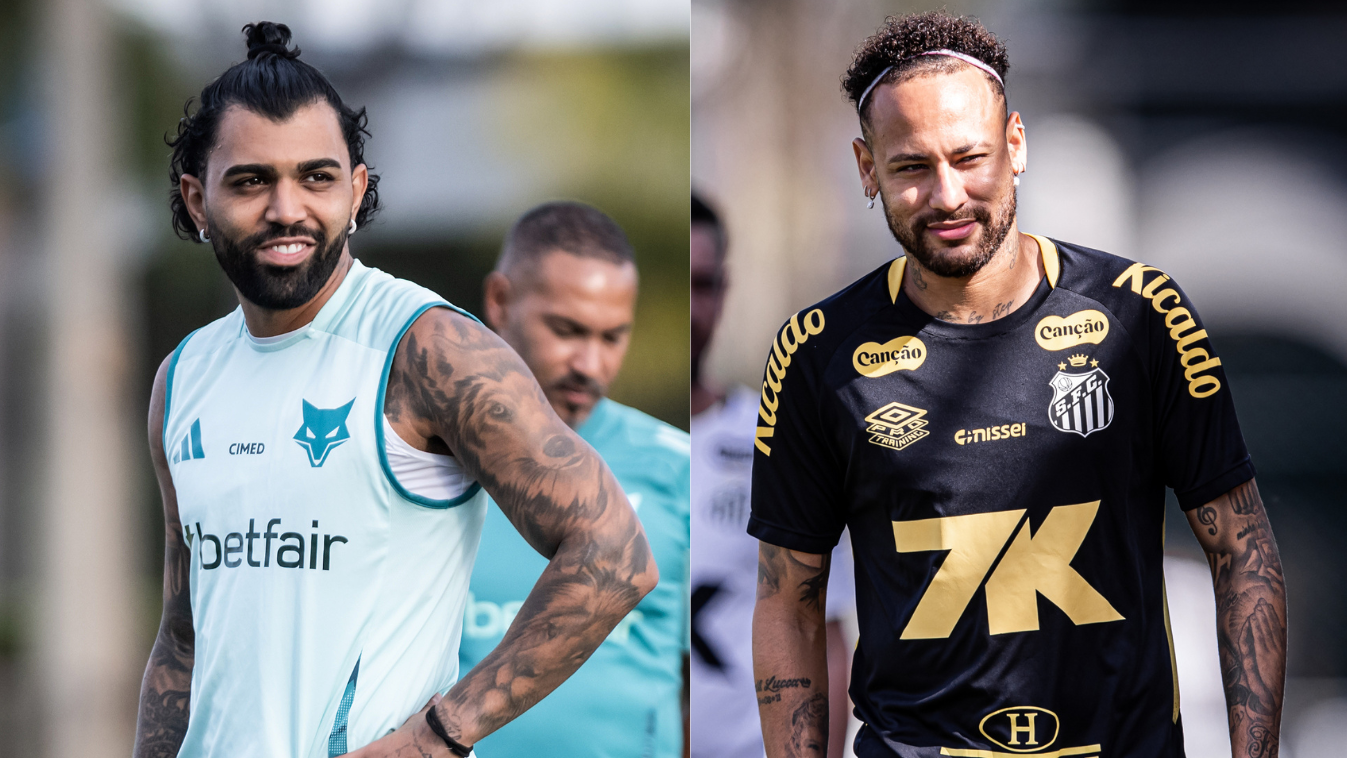 Gabigol e Neymar se enfrentam no Brasileirão