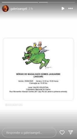 Perfil oficial do cartunista Angeli compartilhou detalhes do velório • Reprodução/Galeria Angeli