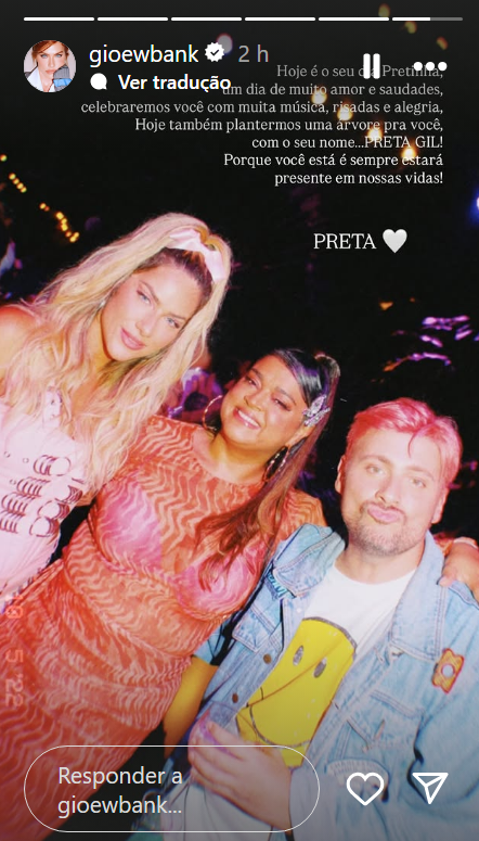 Giovanna Ewbank homenageia Preta Gil • Instagram/ Giovanna Ewbank