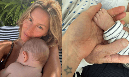 Gisele Bündchen compartilha novas fotos com o filho caçula; veja