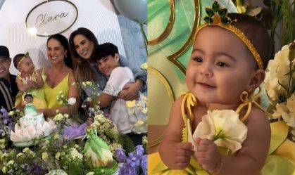 Filha de Zezé e Graciele Lacerda ganha 8º aniversário vestida de princesa