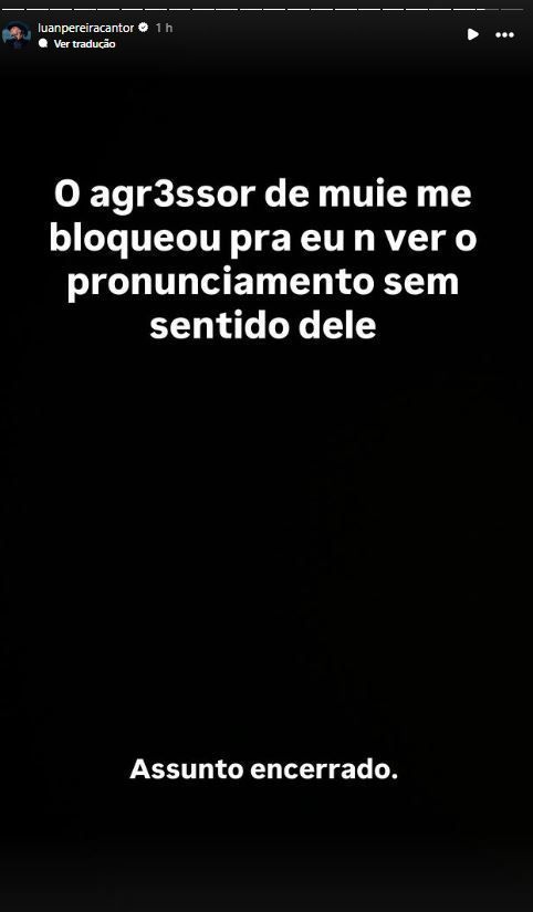 Luan Pereira contou que foi bloqueado por Dado Dolabella • Instagram/Luan Pereira