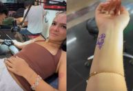 Mel Maia mostra tatuagem feita com bambu na Tailândia