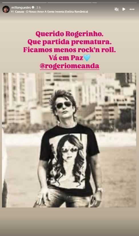 Milton Guedes compartilhou homenagem para Rogério Meanda • Instagram/Milton Guedes