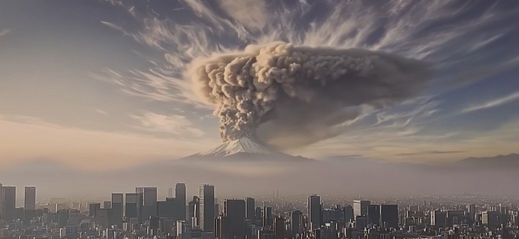 Erupção Monte Fuji IA
