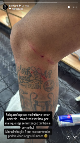 Neymar reclamou da arbitragem após Santos x Fluminense pelo Brasileirão • Reprodução/Instagram/Neymar