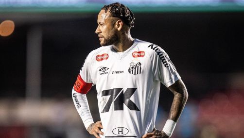 Neymar, jogador do Santos, durante partida