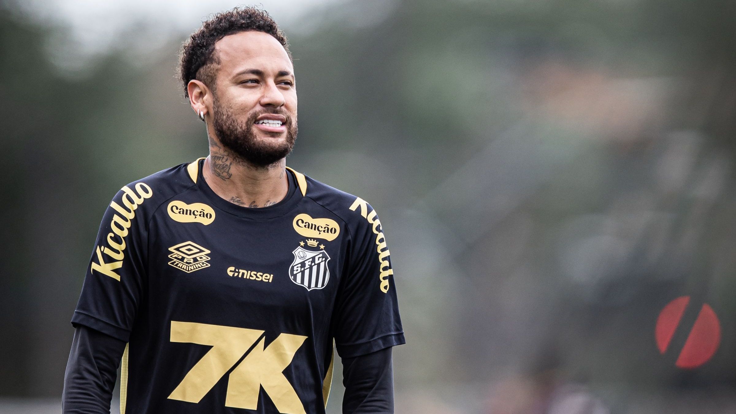 Neymar em treino do Santos