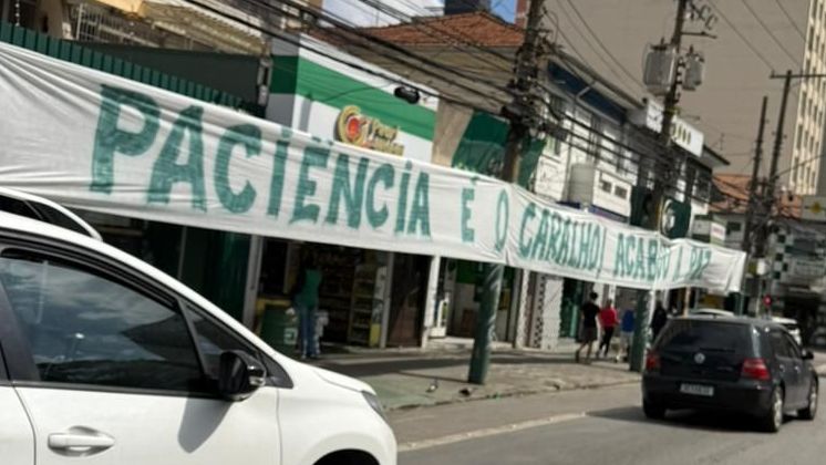 Torcida do Palmeiras protesta contra fase ruim do clube • Foto: Reprodução