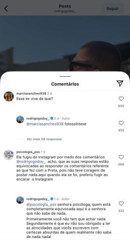 Ex-marido de Preta Gil rebate críticas após publicação no Instagram • Instagram/Rodrigo Godoy
