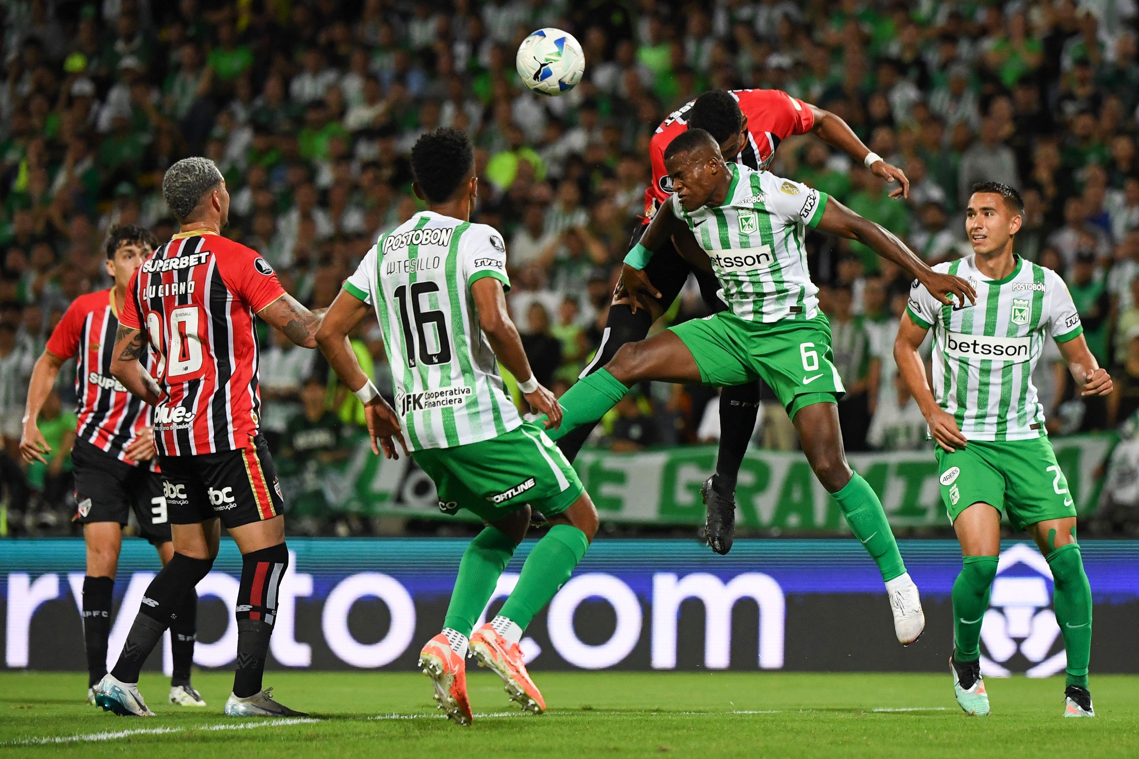 Lance de Atlético Nacional x São Paulo, pela Libertadores