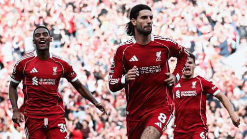 Szoboszlai comemora gol da vitória do Liverpool contra o Arsenal