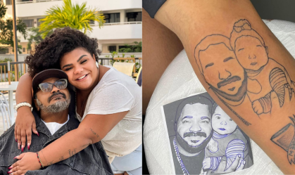 Flora Cruz homenageia o pai, Arlindo Cruz, com tatuagem: "Te eternizei"