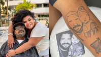 Flora Cruz homenageia o pai, Arlindo Cruz, com tatuagem: "Te eternizei"