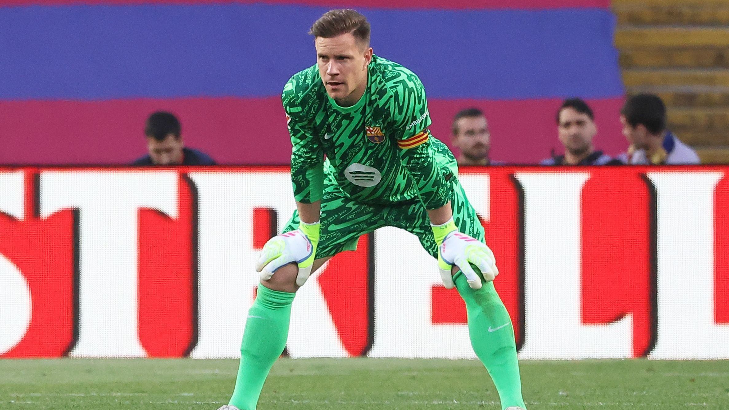 Goleiro Ter Stegen em jogo do Barcelona