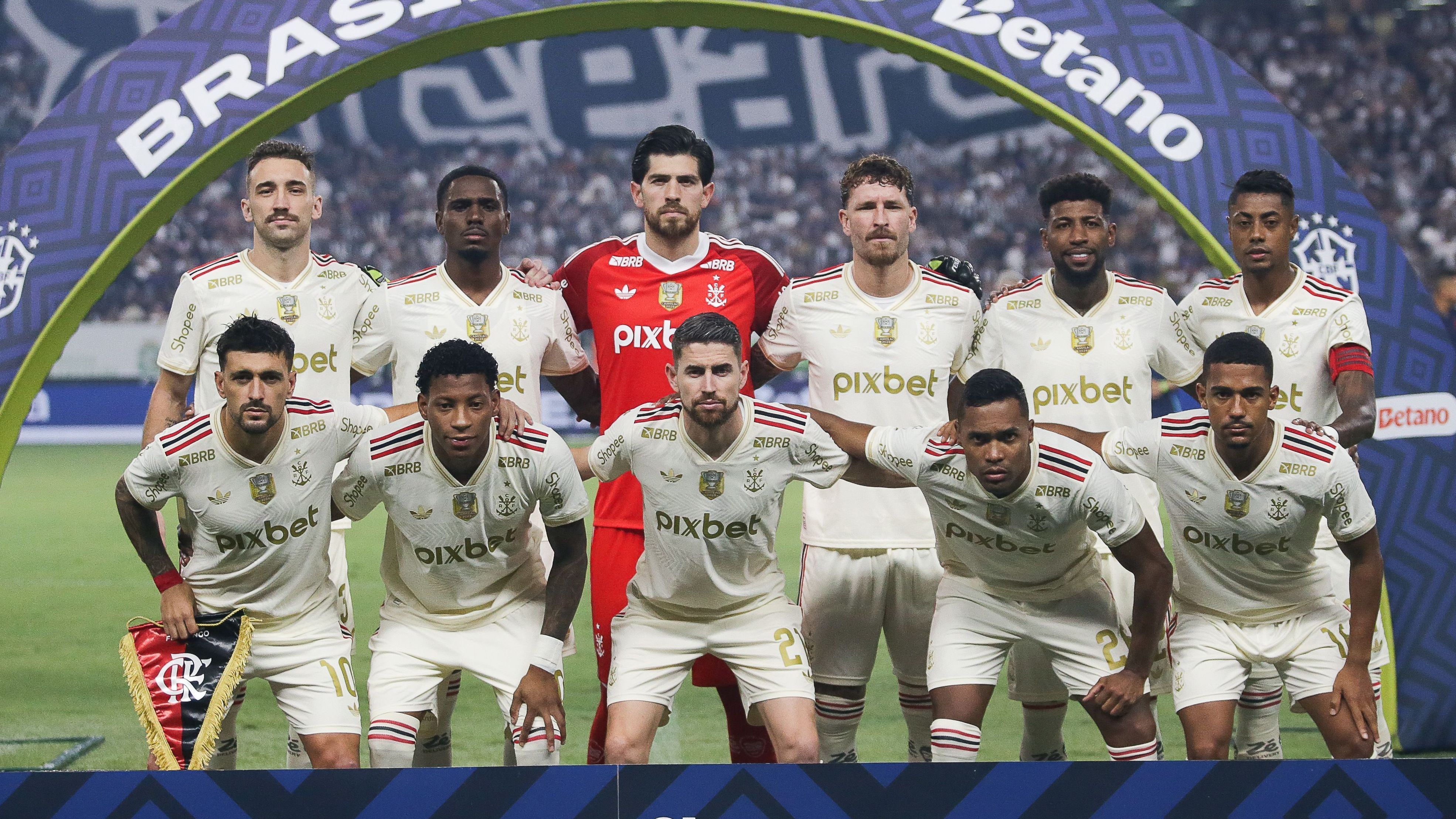 Time do Flamengo em partida do Brasileirão