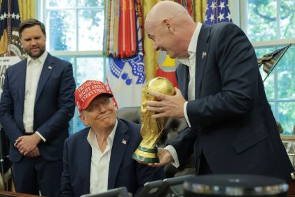 Donald Trump e Infantino na Casa Branca